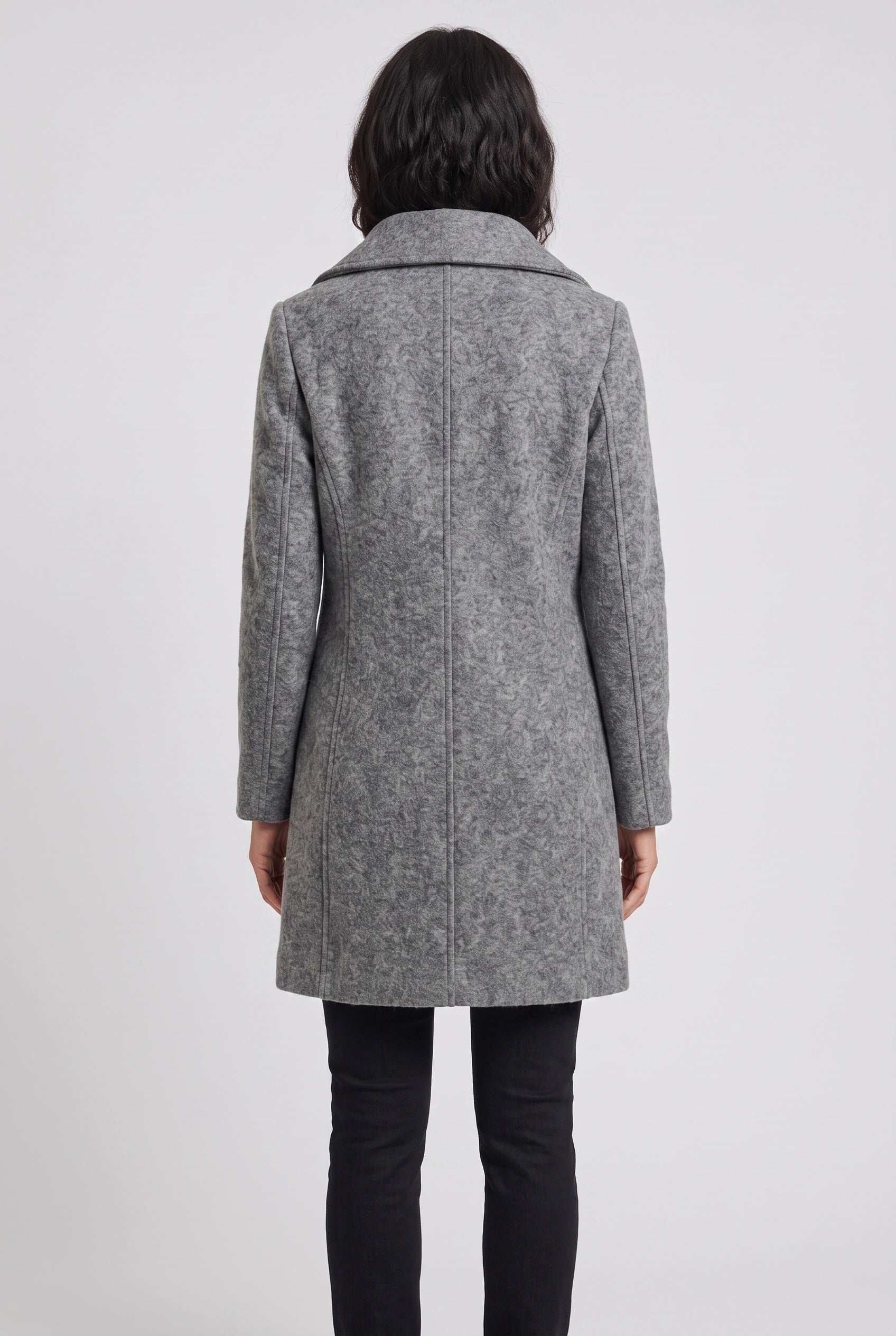 Manteau Femme | Boutonné Coupe Mi-Longue Col Montant - 2