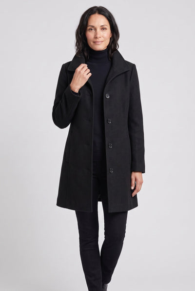 Manteau Femme | Boutonné Coupe Mi-Longue Col Montant - 7