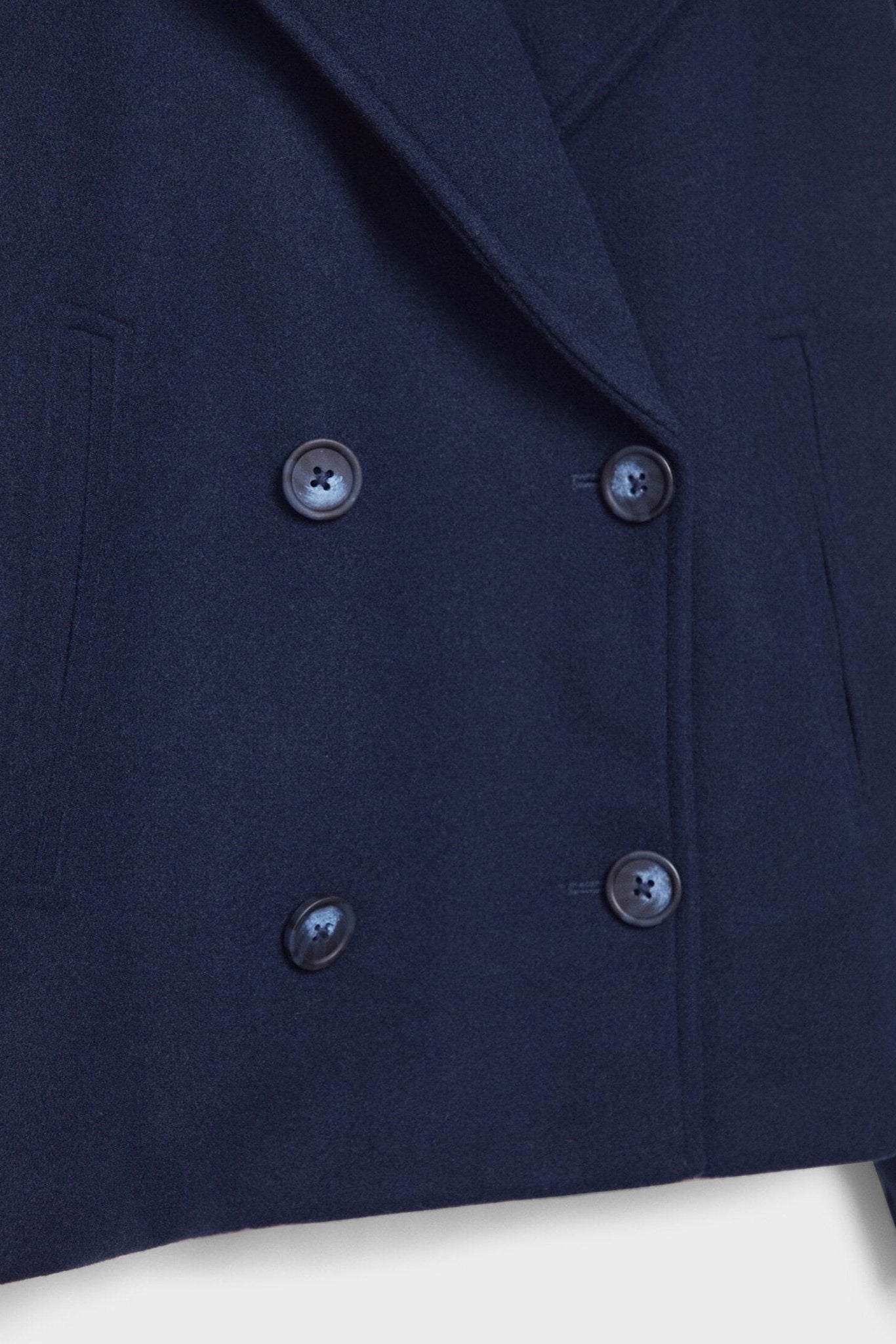 Manteau Femme | Caban Double Boutonnage Coupe Courte Col Cranté - 13