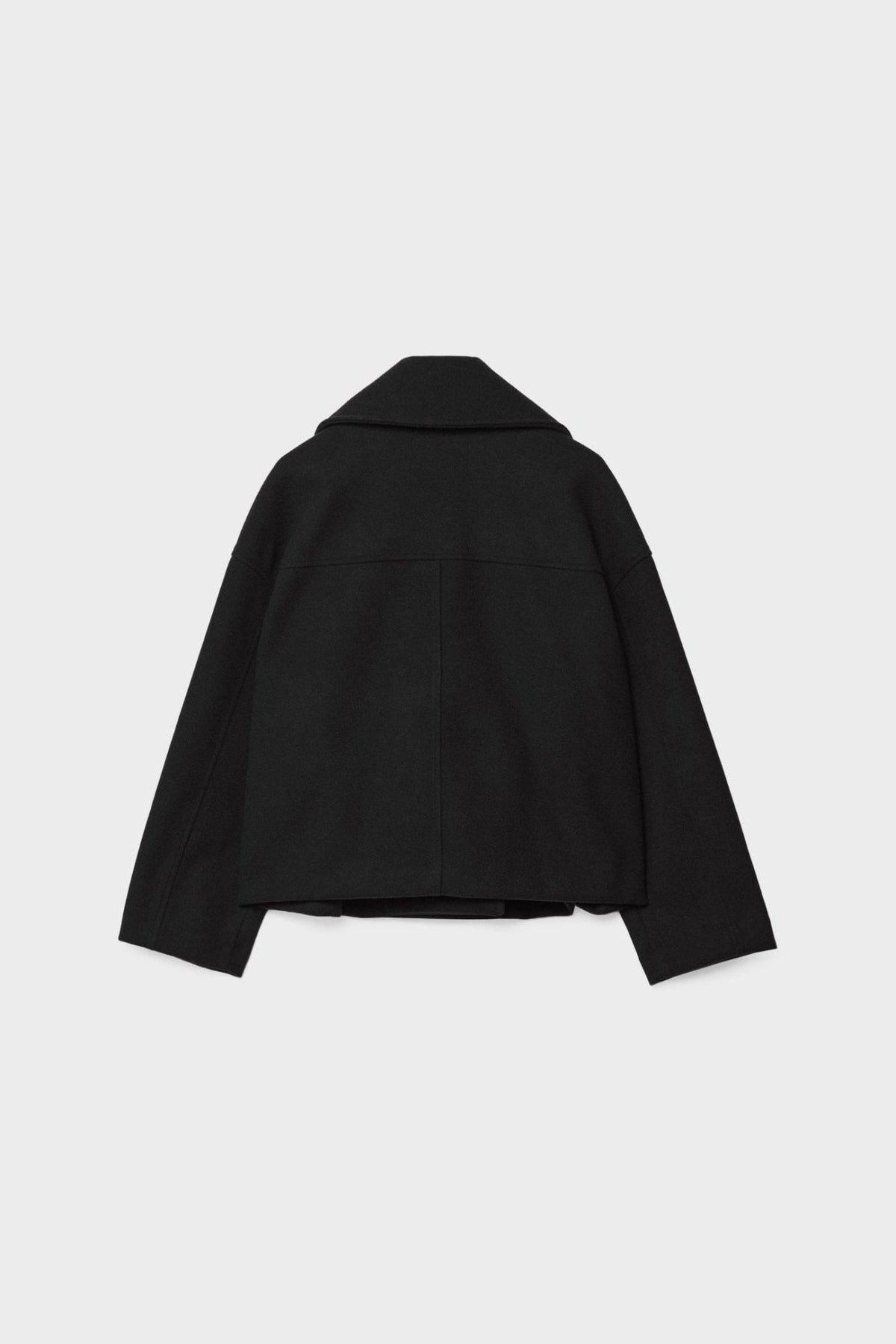 Manteau Femme | Caban Double Boutonnage Coupe Courte Col Cranté - 6
