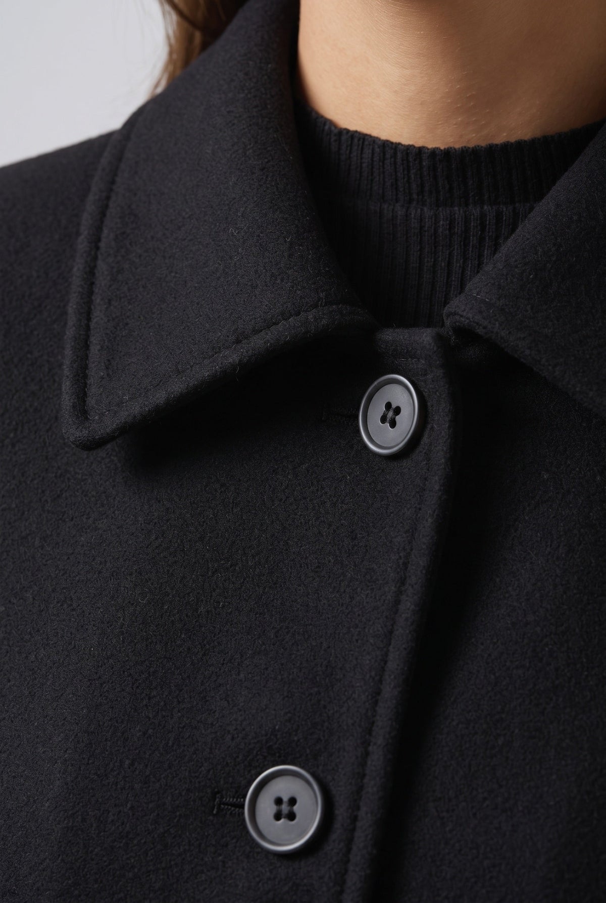 Manteau Femme | Simple Boutonnage Taille Cintrée Col Pointu - 3