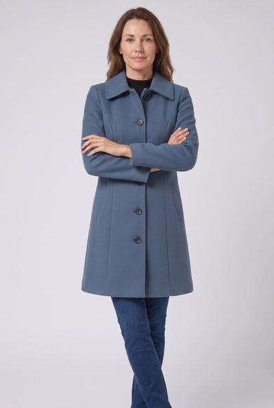 Manteau Femme | Simple Boutonnage Taille Cintrée Col Pointu - 8