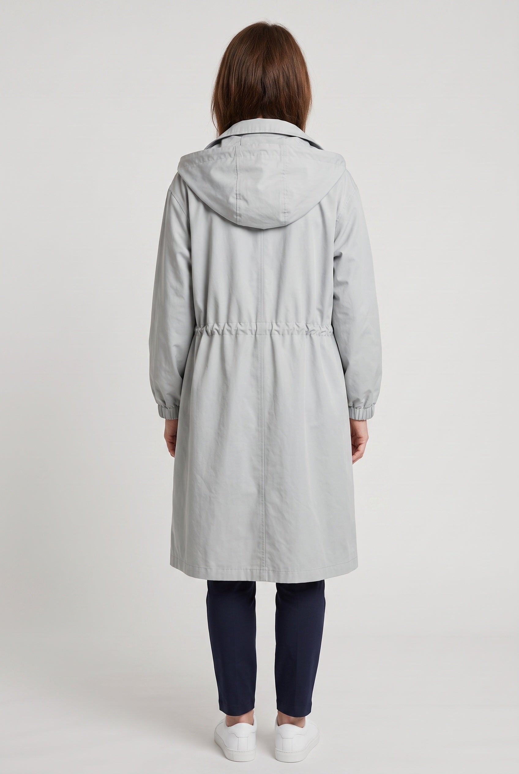 Manteau Femme | Trench Long Capuche Oversize Cordon Taille - 2