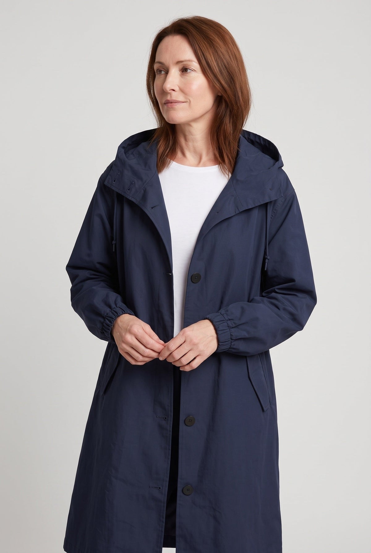 Manteau Femme | Trench Long Capuche Oversize Cordon Taille - 5