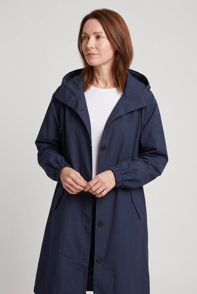 Manteau Femme | Trench Long Capuche Oversize Cordon Taille - 5
