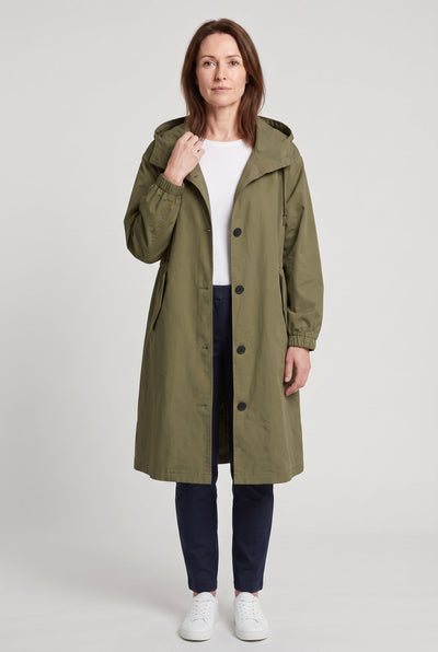 Manteau Femme | Trench Long Capuche Oversize Cordon Taille - 6
