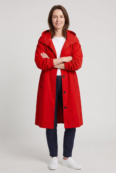 Manteau Femme | Trench Long Capuche Oversize Cordon Taille - 8