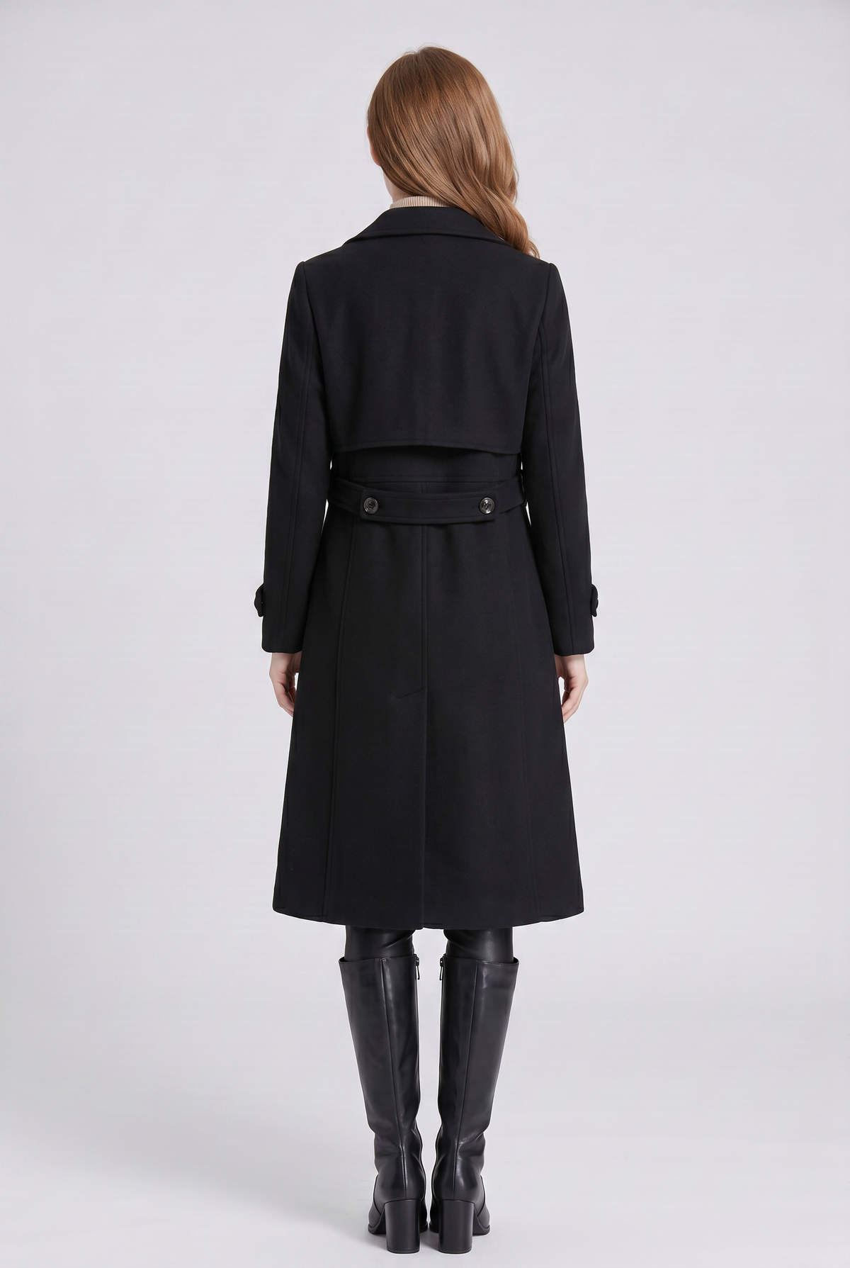 Manteau Femme | Trench Long Double Boutonnage Dos Ceinturé - 2