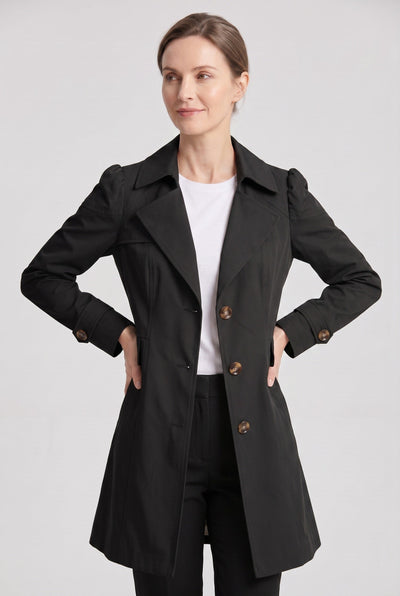 Manteau Femme | Trench Simple Boutonnage Col Cranté Court - 5