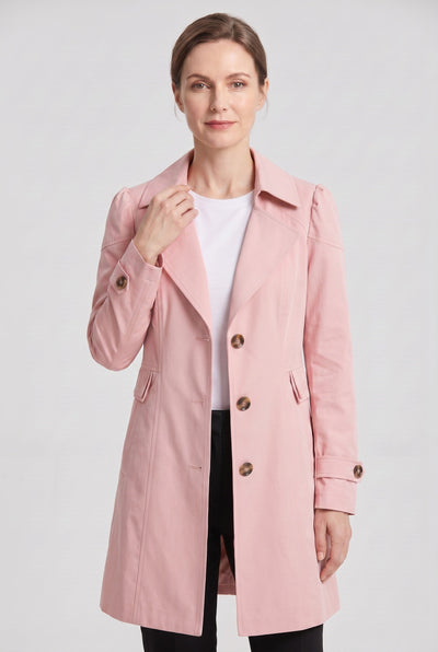 Manteau Femme | Trench Simple Boutonnage Col Cranté Court - 7