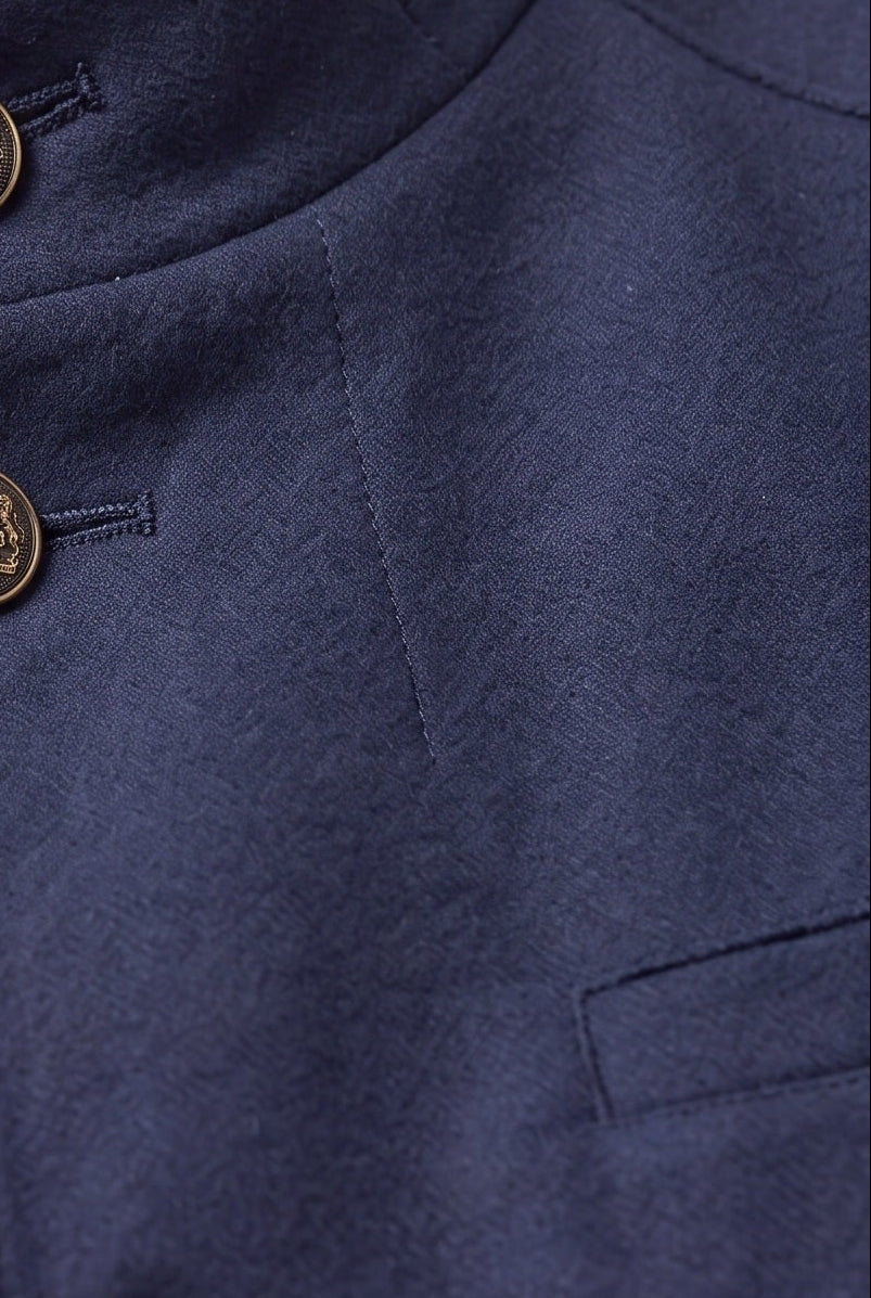Manteau Homme | Boutonné Col Officier Poches Passepoilées - 3