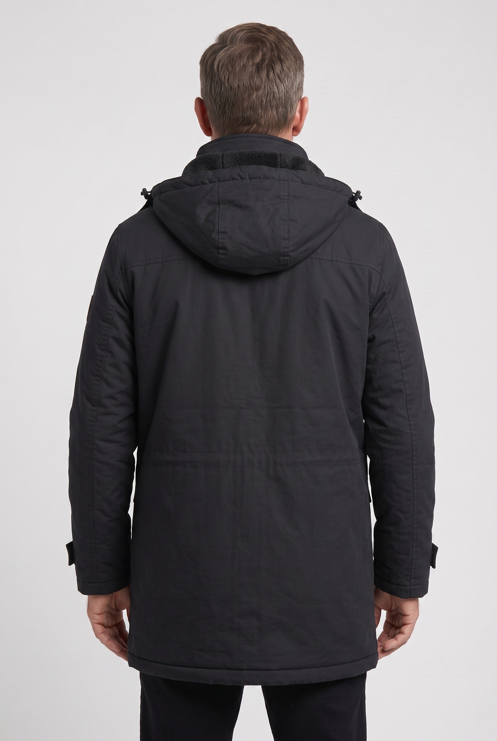 Manteau Homme | Parka Mi-Long Doublure Douce Capuche Amovible - 2