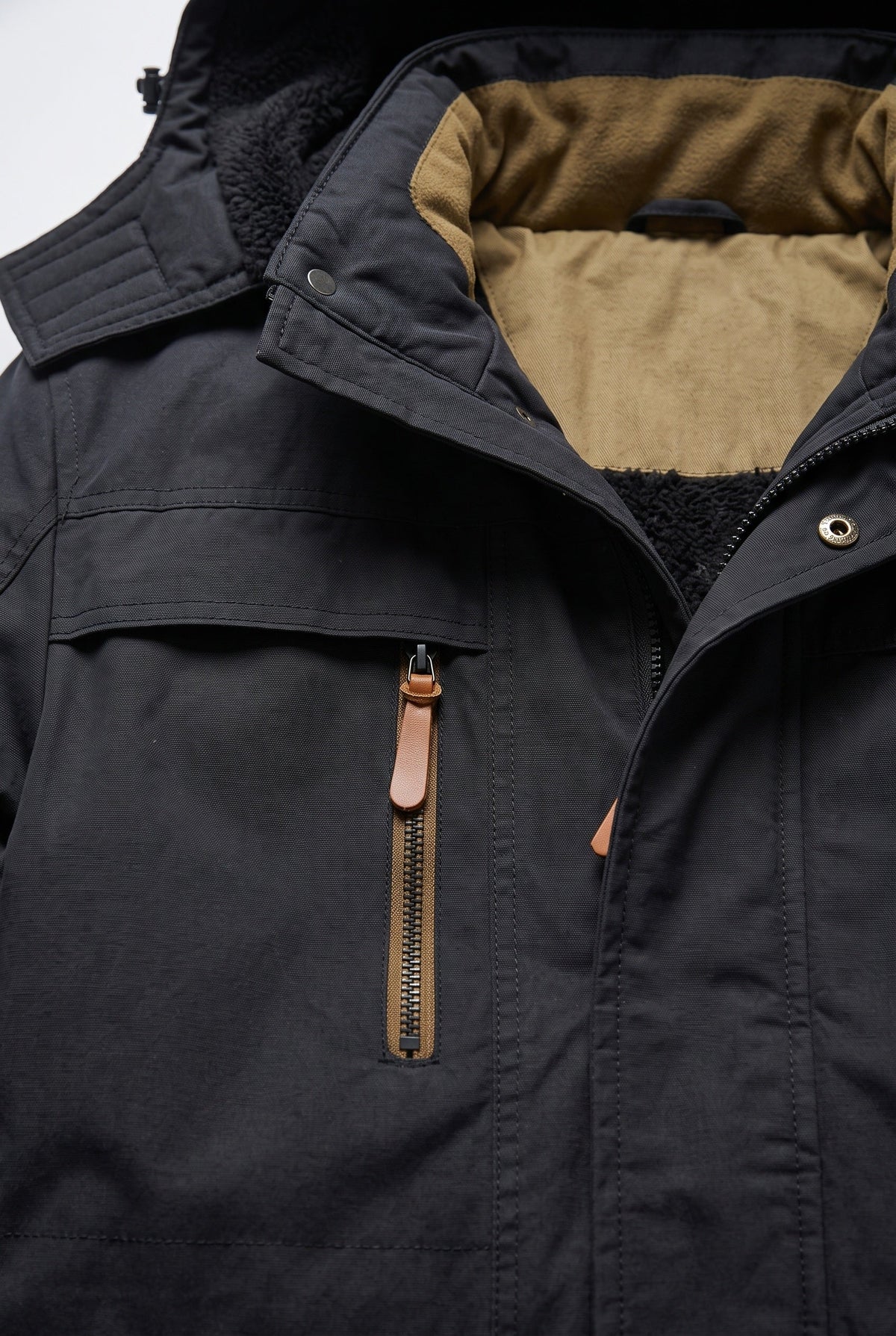 Manteau Homme | Parka Mi-Long Doublure Douce Capuche Amovible - 3