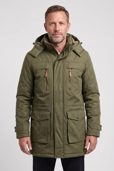 Manteau Homme | Parka Mi-Long Doublure Douce Capuche Amovible - 5