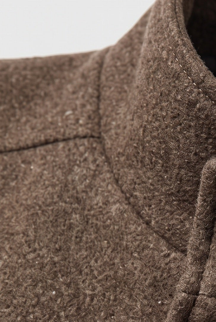Manteau Homme | Simple Boutonnage Col Montant Poches Passepoilées - 2