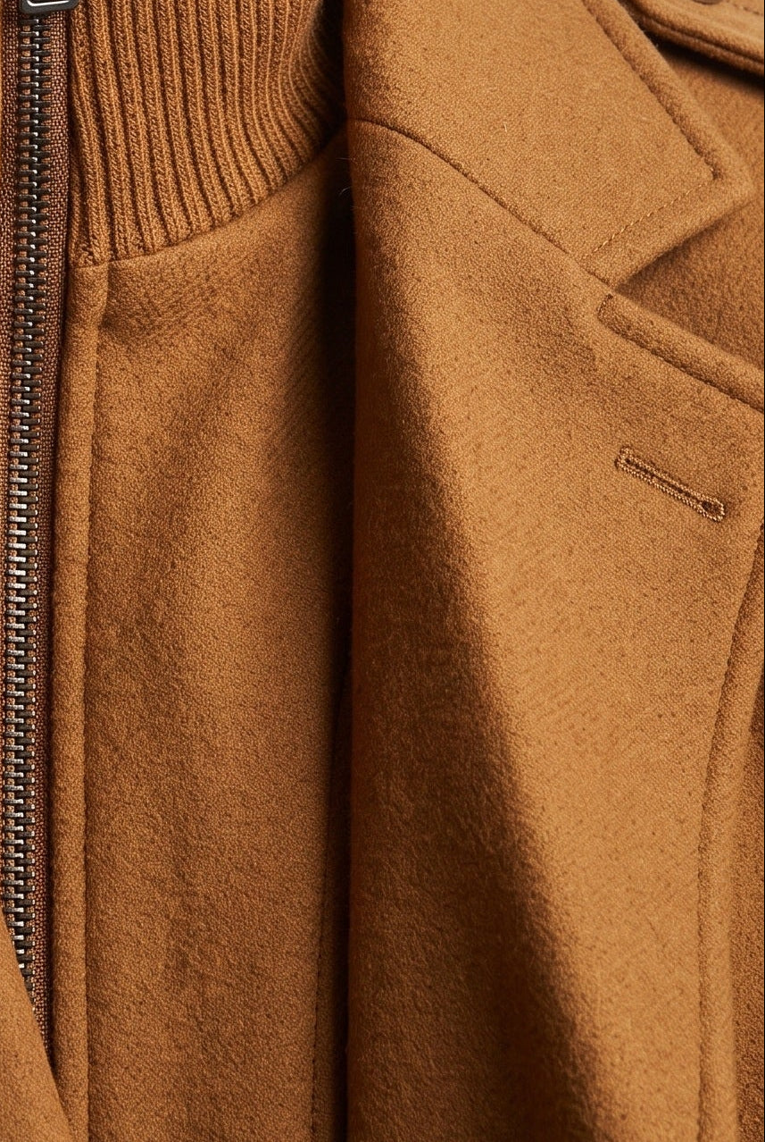 Manteau Homme | Zip Intégral Col Montant Épaulettes Martingale - 3