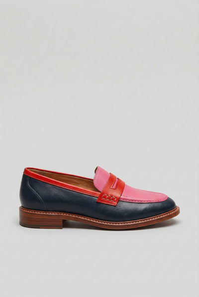 Mocassins Femme | Sans Lacet Bride Panneaux Contrastés Talon Bas - 1