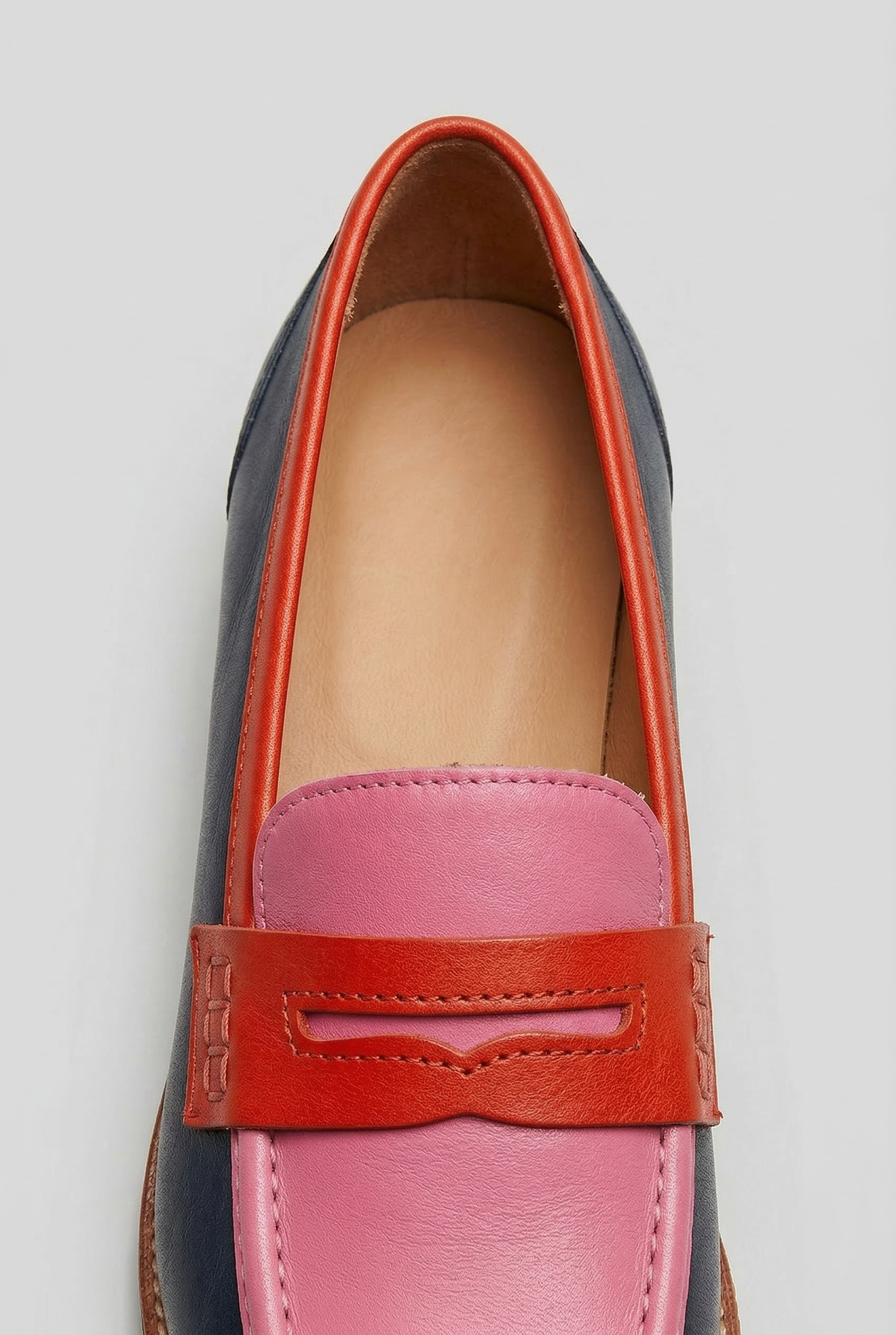 Mocassins Femme | Sans Lacet Bride Panneaux Contrastés Talon Bas - 2