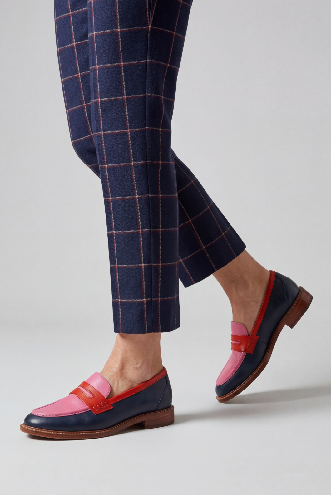 Mocassins Femme | Sans Lacet Bride Panneaux Contrastés Talon Bas - 3