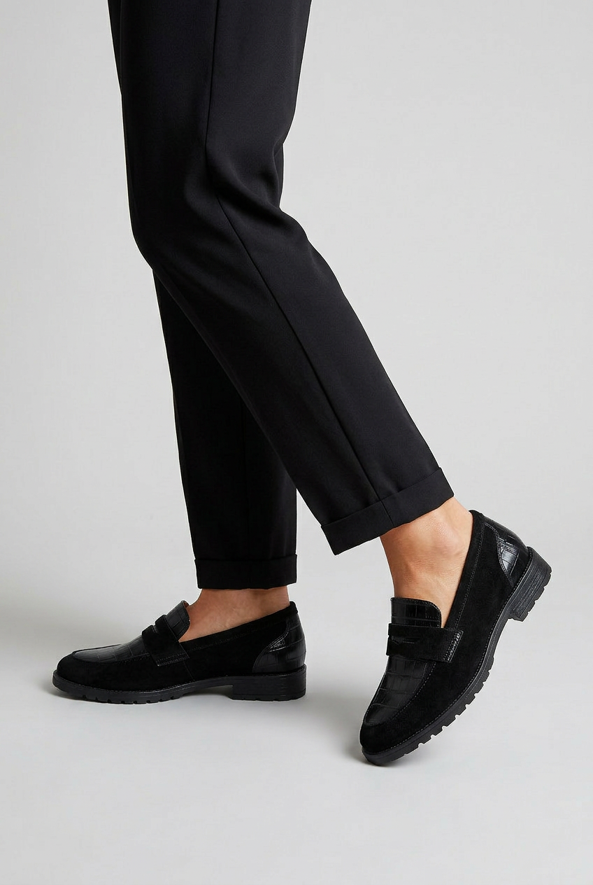 Mocassins Femme | Sans Lacet Effet Croco Semelle Crantée - 2