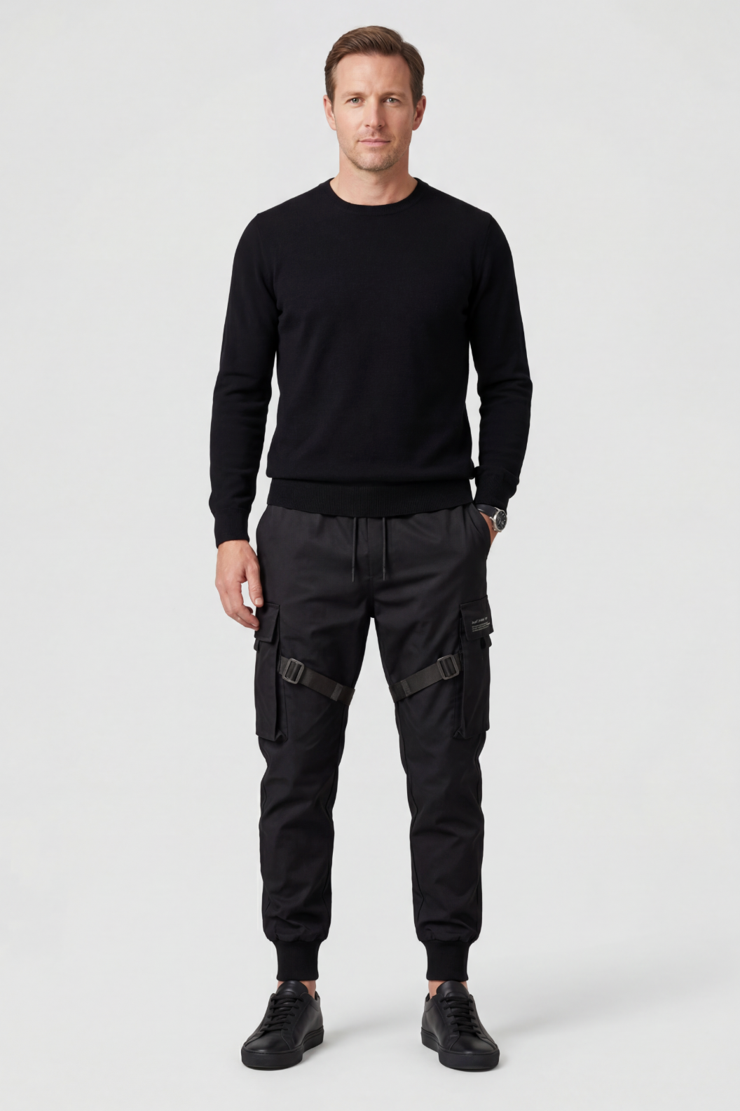 Pantalon Cargo Homme | Boucles Bas Élastiqué Poches À Rabat - 2
