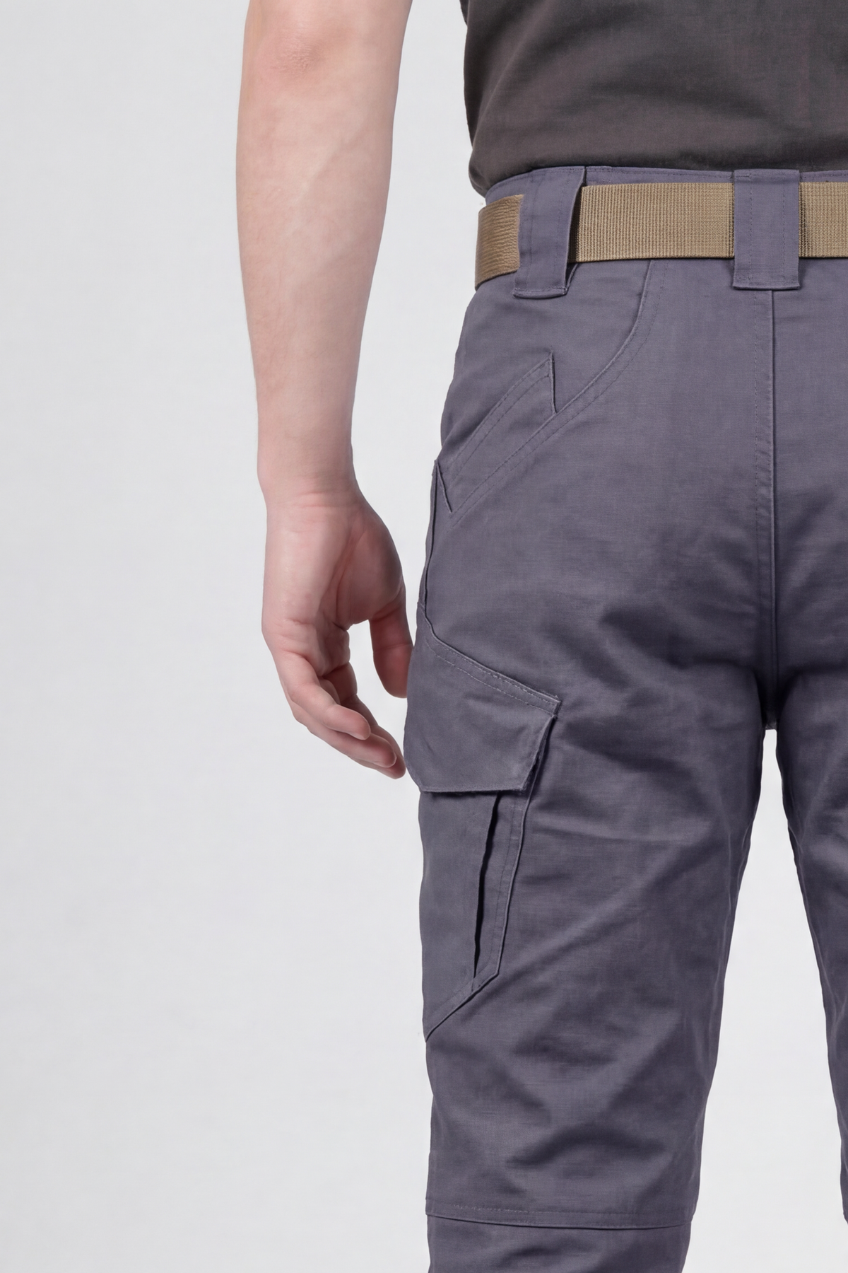 Pantalon Cargo Homme | Genoux Préformés Coupe Droite Poches Zippées - 2