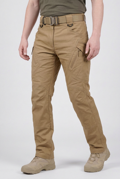 Pantalon Cargo Homme | Genoux Préformés Coupe Droite Poches Zippées - 5