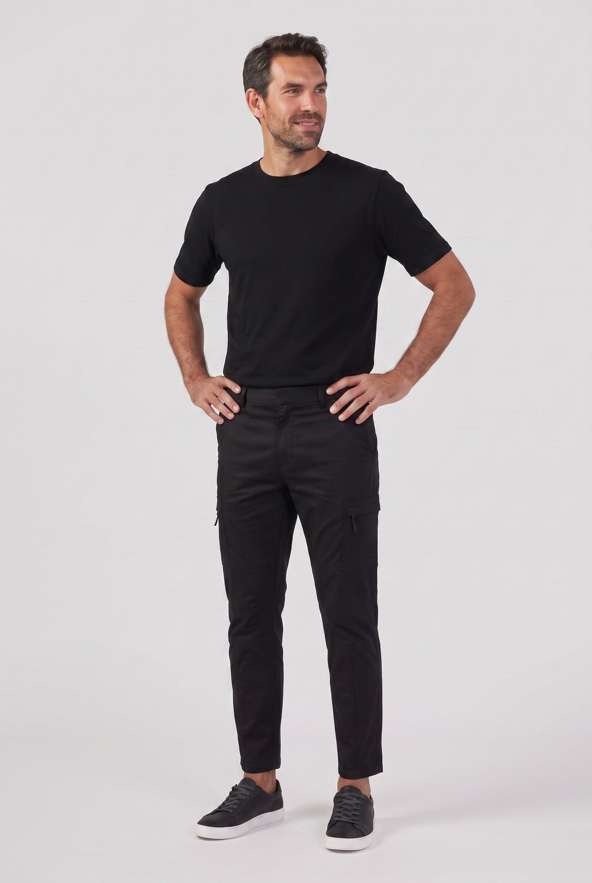 Pantalon Cargo Homme | Poche Cuisse Zippée Coupe Slim Bas Raccourci - 4