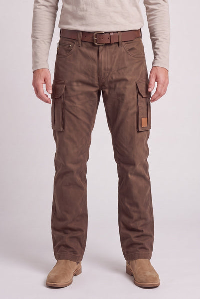 Pantalon Cargo Homme | Poches À Rabat Boutonnées Coupe Droite Marron - 1