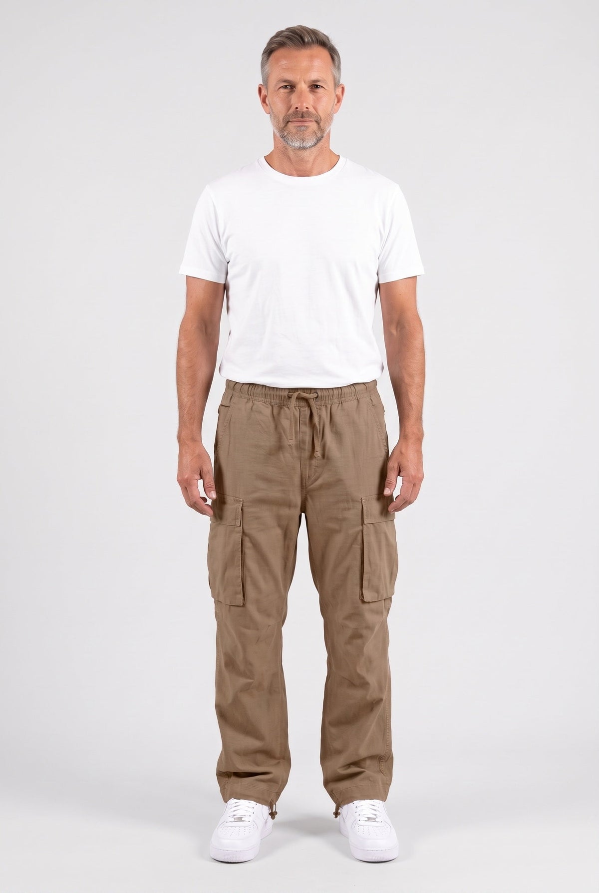 Pantalon Cargo Homme | Taille à Cordon Coupe Droite Poches à Rabat - 2