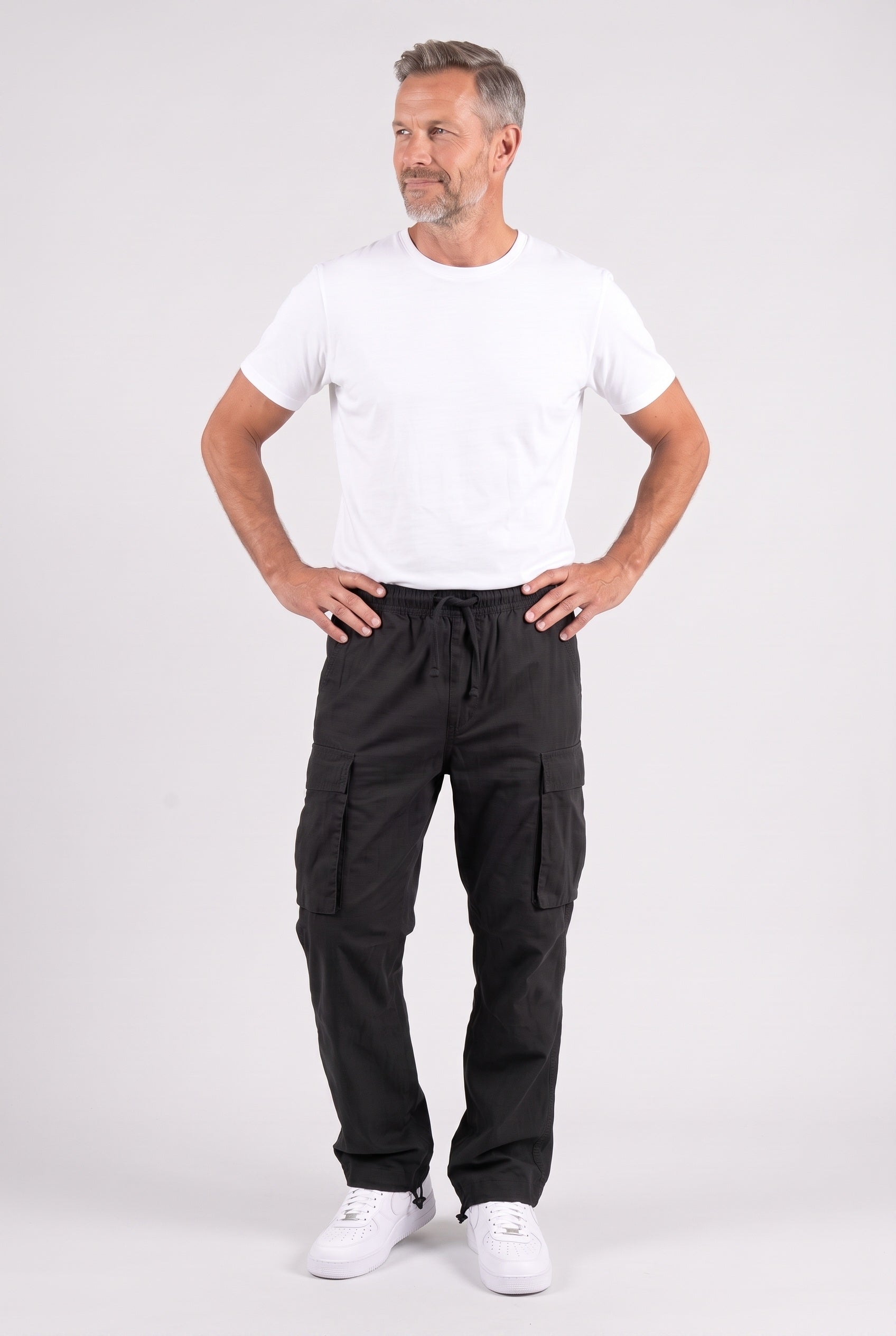 Pantalon Cargo Homme | Taille à Cordon Coupe Droite Poches à Rabat - 5