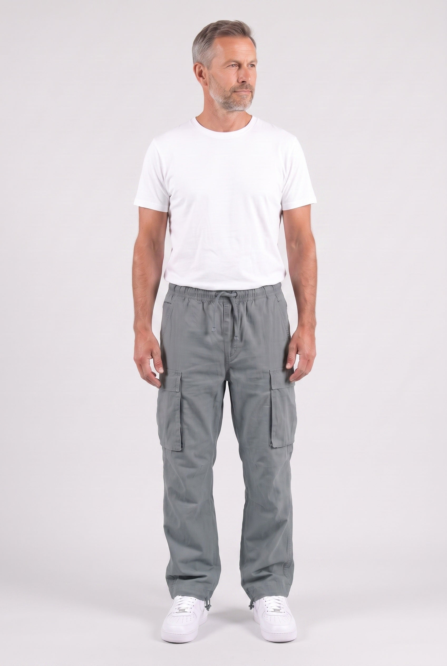 Pantalon Cargo Homme | Taille à Cordon Coupe Droite Poches à Rabat - 6