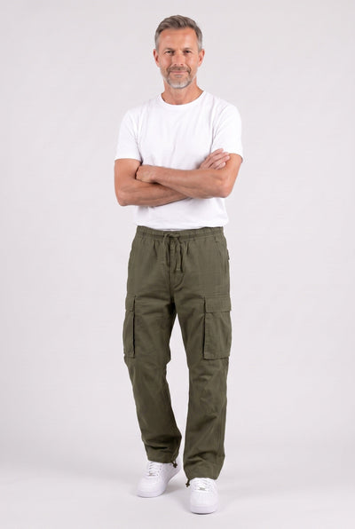Pantalon Cargo Homme | Taille à Cordon Coupe Droite Poches à Rabat - 7