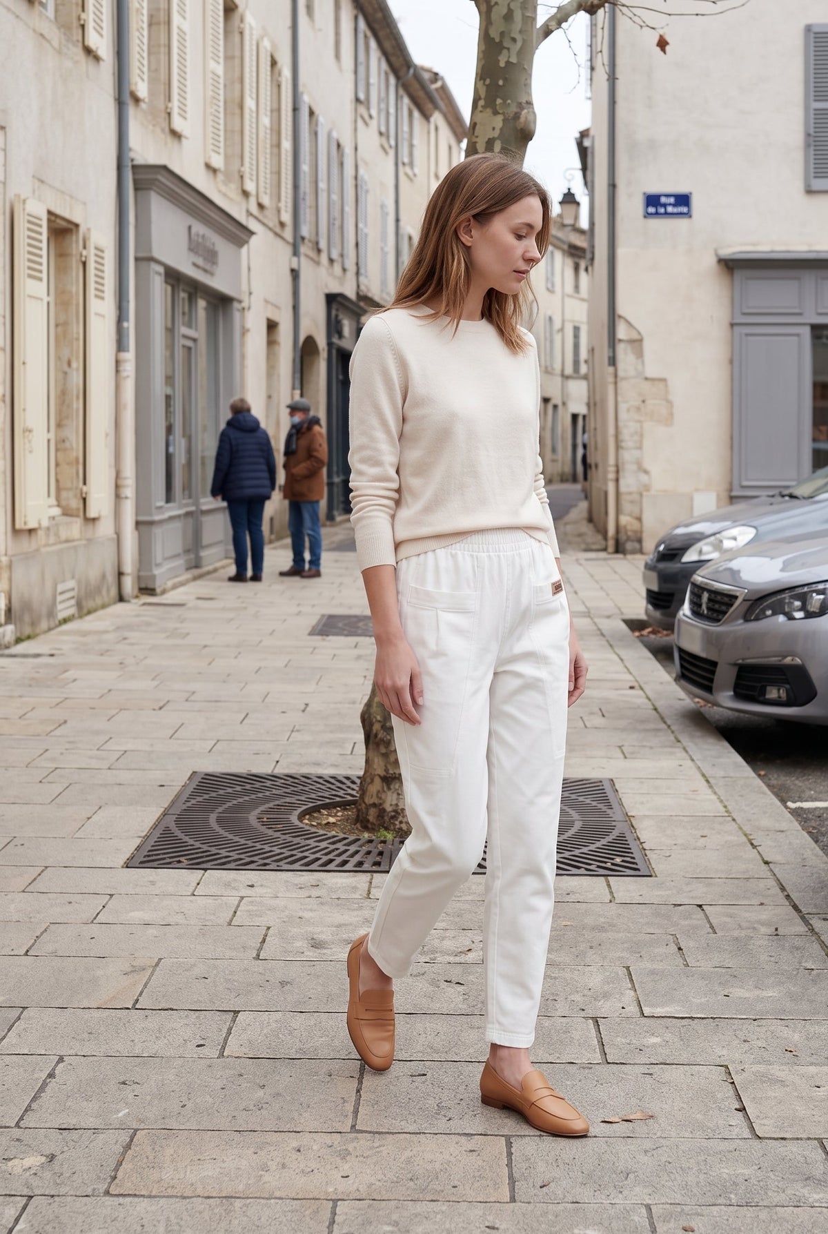 Pantalon Femme | Taille Élastique Coupe Droite Poches Plaquées - 10