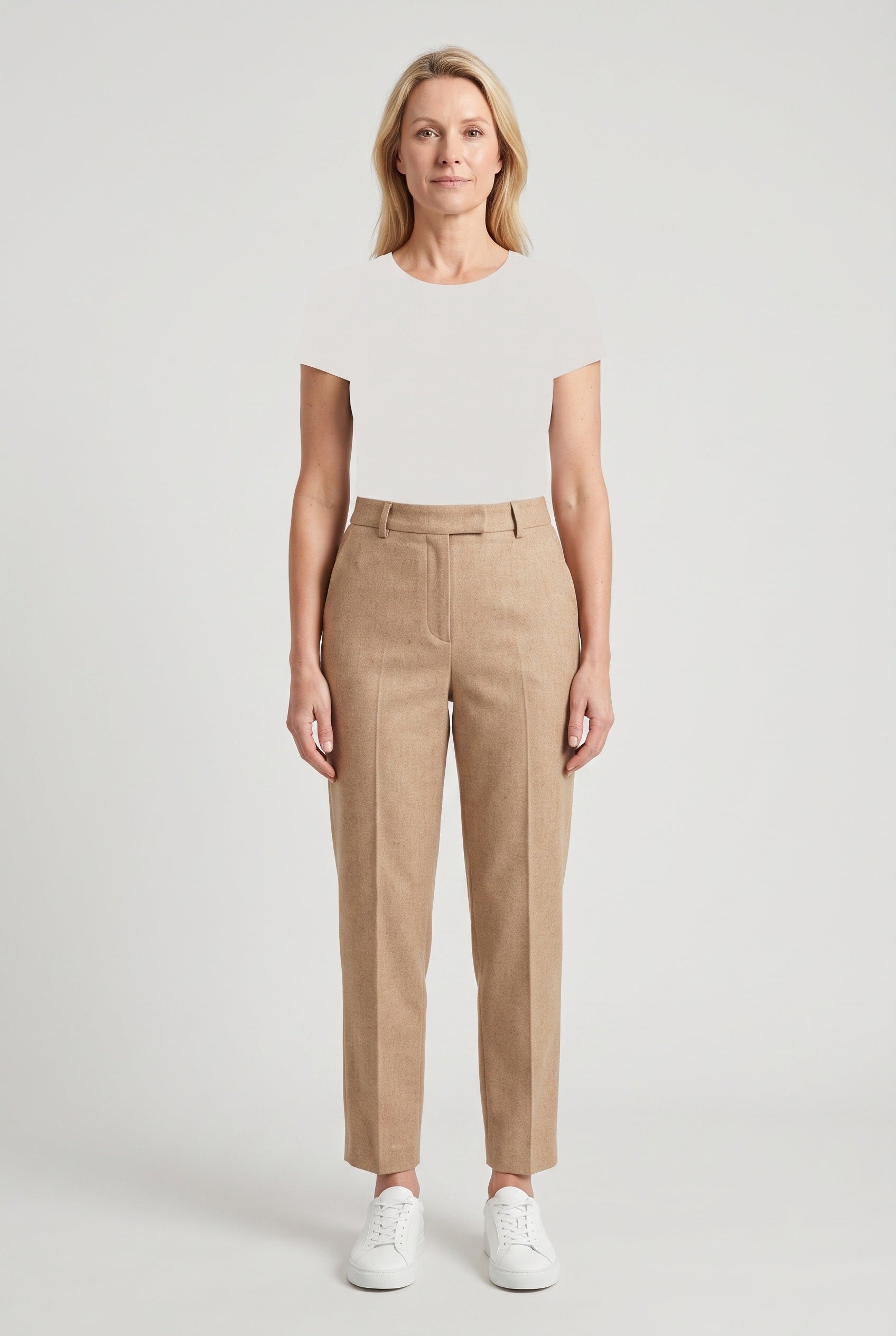 Pantalon Femme | Taille Haute Coupe Fuselée Pli Marqué Bas Cheville - 2