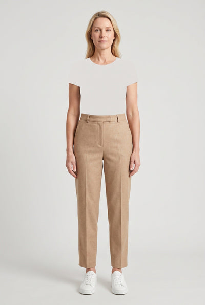 Pantalon Femme | Taille Haute Coupe Fuselée Pli Marqué Bas Cheville - 2