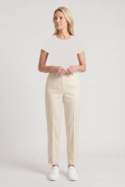Pantalon Femme | Taille Haute Coupe Fuselée Pli Marqué Bas Cheville - 4