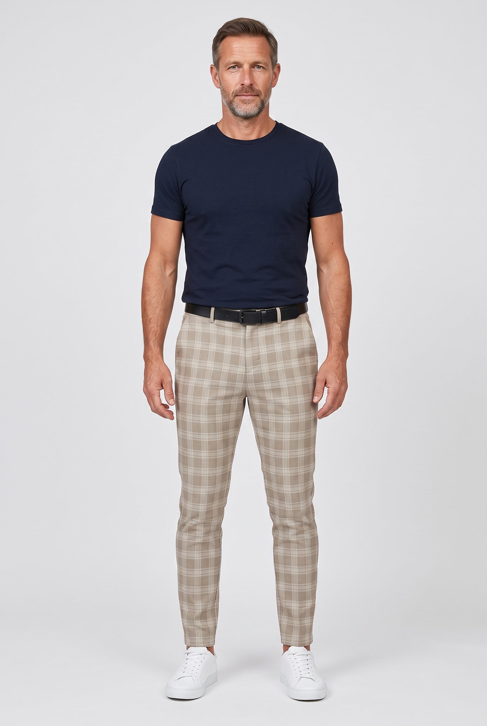 Pantalon Homme | Chino Coupe Fuselée Carreaux Tissés - 2