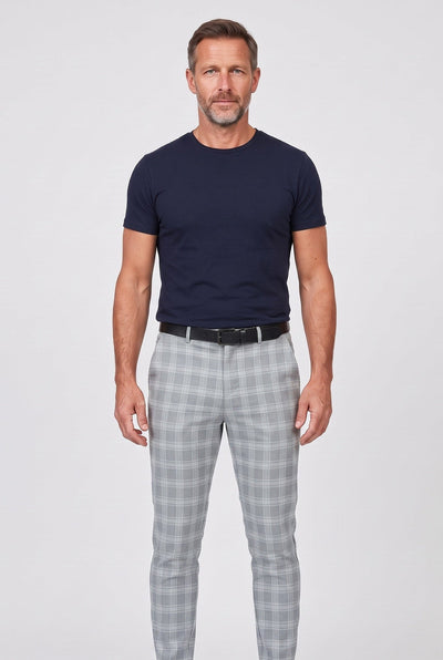 Pantalon Homme | Chino Coupe Fuselée Carreaux Tissés - 6