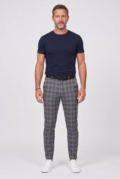 Pantalon Homme | Chino Coupe Fuselée Carreaux Tissés - 8