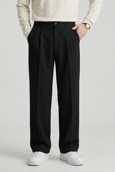 Pantalon Homme | Habillé Pinces Taille Haute Coupe Droite - 1
