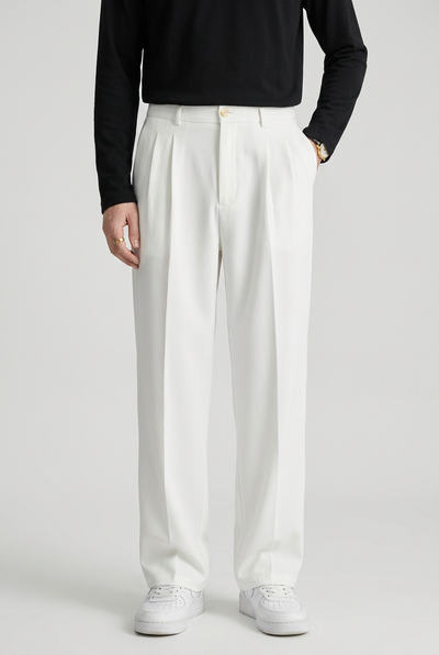 Pantalon Homme | Habillé Pinces Taille Haute Coupe Droite - 5