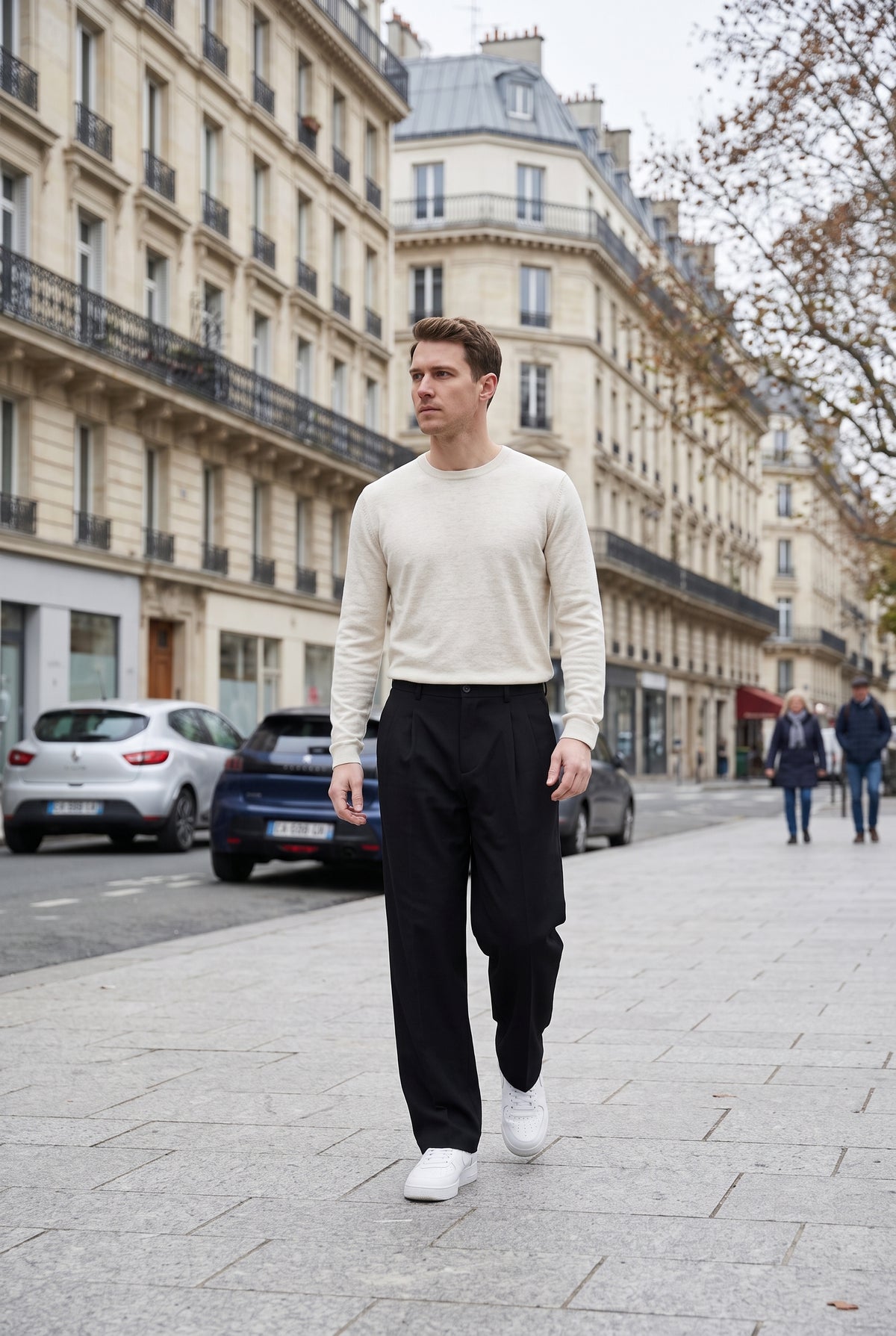 Pantalon Homme | Habillé Pinces Taille Haute Coupe Droite - 6