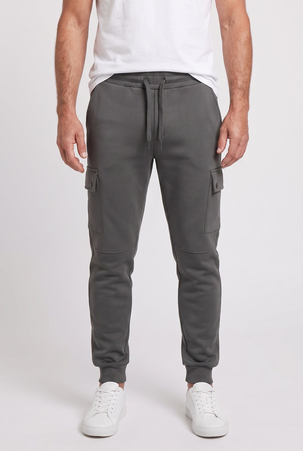 Pantalon Homme | Jogging Poches Cargo Bas Côtelés Coupe Fuselée - 1