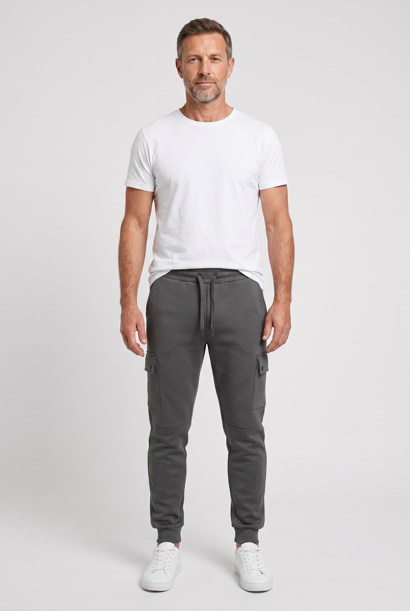 Pantalon Homme | Jogging Poches Cargo Bas Côtelés Coupe Fuselée - 2
