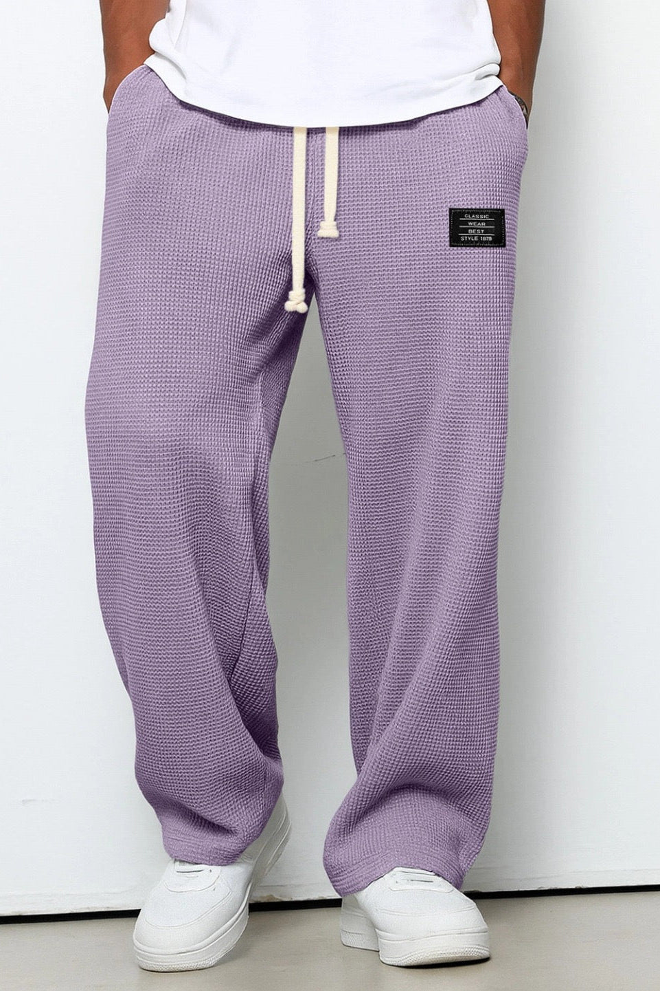 Pantalon Homme | Jogging Taille Élastique Coupe Large Texture Gaufrée - 14