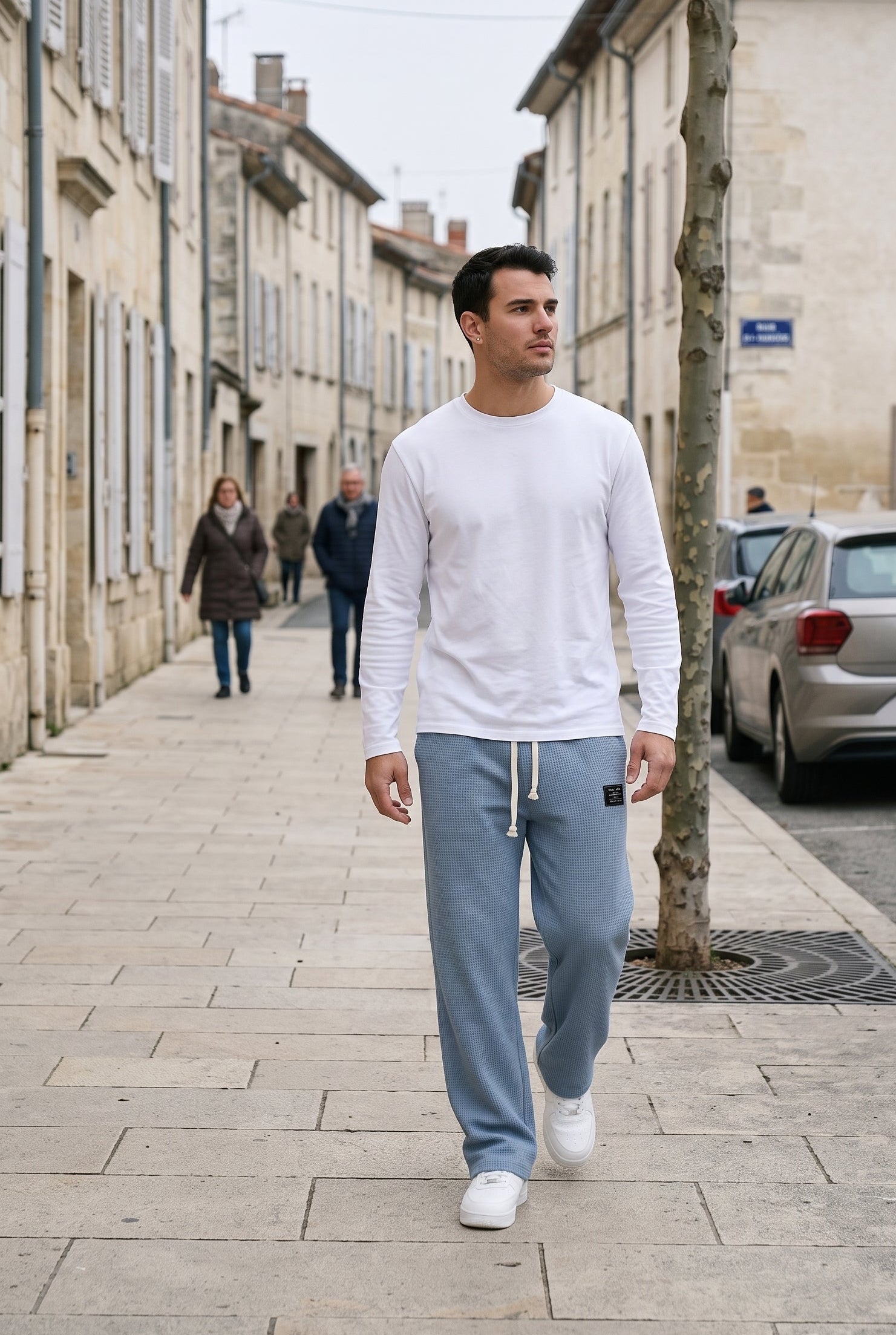 Pantalon Homme | Jogging Taille Élastique Coupe Large Texture Gaufrée - 15