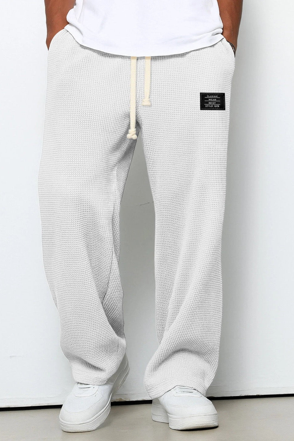 Pantalon Homme | Jogging Taille Élastique Coupe Large Texture Gaufrée - 6