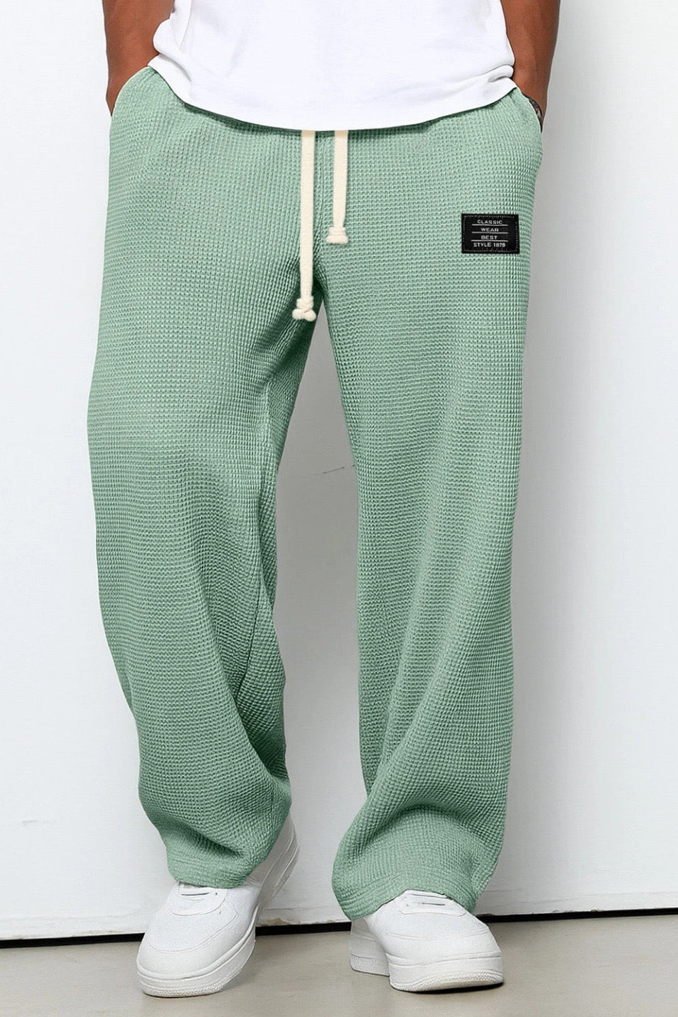 Pantalon Homme | Jogging Taille Élastique Coupe Large Texture Gaufrée - 9