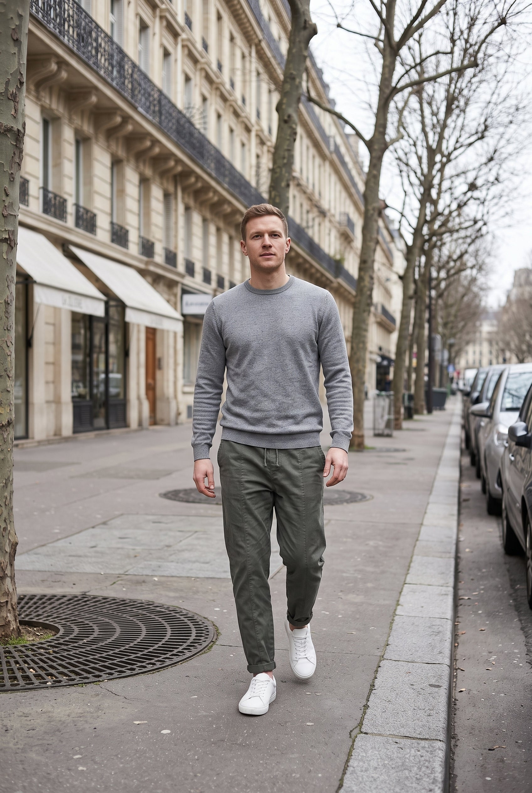 Pantalon Homme | Taille Élastique Coupe Fuselée Ourlet Retroussé - 5
